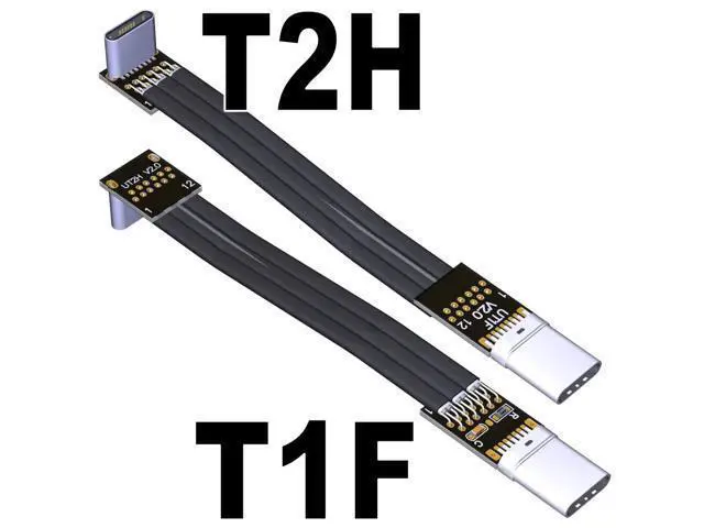 Alt view image 3 of 4 - USB 2.0 Type-C Male to Type-C Male Flat Cable (5cm, T2H-T2H)