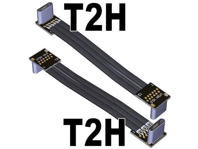 Alt view image 4 of 4 - USB 2.0 Type-C Male to Type-C Male Flat Cable (5cm, T2H-T2H)