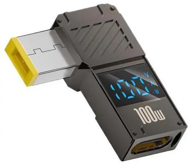 Main image of USB C to DC Adapter \u2013 GaN Charger Adapter Cable, Connector Tip to USB-C for Laptops (Travel Plug Adapter, ThinkPad Square Port)