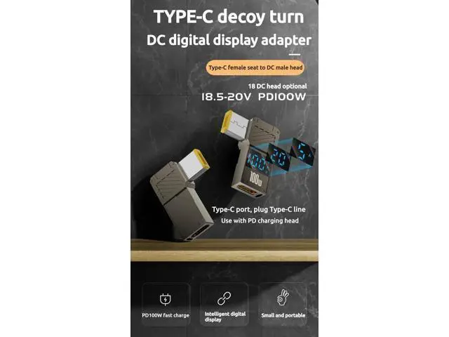 Alt view image 4 of 7 - USB C to DC Adapter \u2013 GaN Charger Adapter Cable, Connector Tip to USB-C for Laptops (Travel Plug Adapter, ThinkPad Square Port)