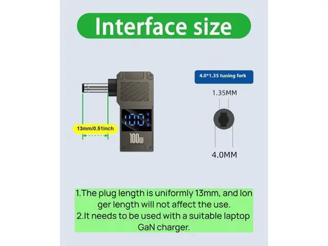 Alt view image 2 of 7 - USB C to DC Adapter \u2013 GaN Charger Adapter Cable, Connector Tip to USB-C for Laptops (Travel Plug Adapter, 4.0 * 1.35mm ASUS)