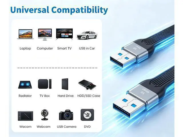 Alt view image 2 of 6 - Short USB to USB Cable 5inch,10Gbps Type A Male to Male Cord
