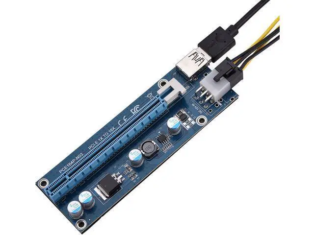 Alt view image 6 of 7 - Richer-R Mini PCI-E to PCI Express 16x Extender, Riser Adapter with SATA Power Cord for Video Card Mining, USB, Linux, Personal Computer, Laptop