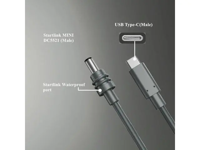 Alt view image 3 of 7 - Starlink Mini Cable, Starlink Mini USB C to DC Power Cable, Waterproof Design, Plug and Play, Suitable for Outdoor Camping/Exploration. (16.6ft)