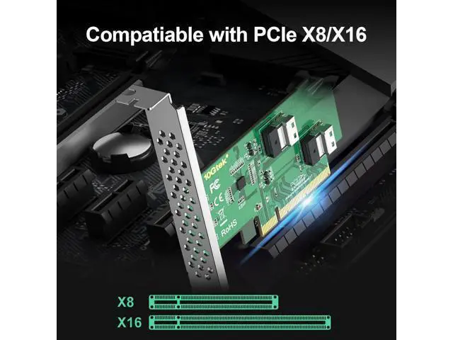 Alt view image 2 of 3 - u200cPCIe 4.0 x8 to Daul SFF-8654 4i U.2 NVMe SSD Adapter - SlimSAS Compatible, Full/Low Profile Brackets, No SAS/SATA Support\u200c