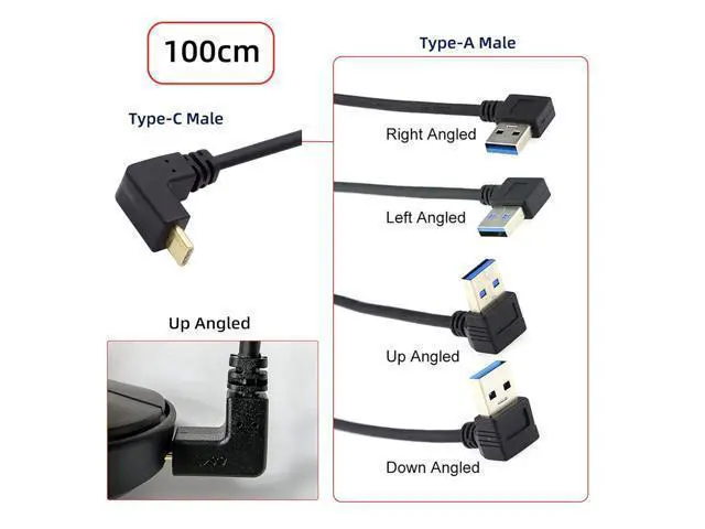 Alt view image 2 of 7 - USB C to USB 3.0 90 Degree Down Angled Data Extension Cable for Tablet Mobile Phone Hard Disk Drive