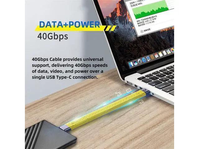Alt view image 5 of 7 - Short USB C to USB C Cable 5Inch, 40Gbps, 8K@60HZ Video, Type C to Type C Male to Male Cable for External SSD, Thunderbolt 4/3 Interface, MacBook, iPad, iPhone 17, Nintendo Switch, Power Bank