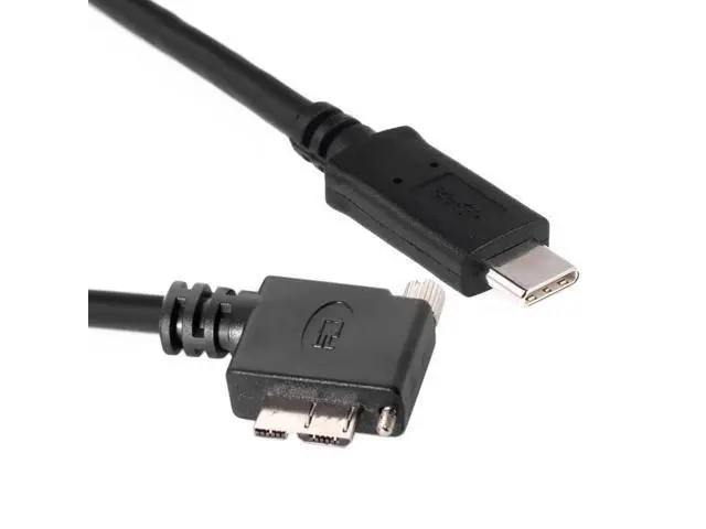 Alt view image 6 of 6 - USB C to Micro USB 3.0 Data Cable 90 Degree Right Angled with Screw Mount 5Gbps