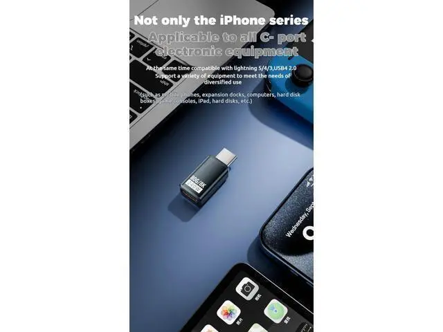 Alt view image 6 of 7 - USB C Extender Adapter, 80Gbps Data USB C Male to Female Extension Adapter