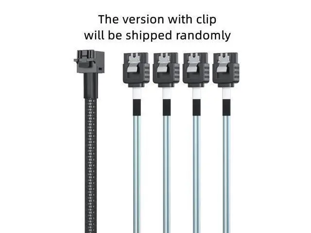 Alt view image 2 of 7 - MiniSAS HD SFF-8643 Breakout to 4xSATA Cable, for Server JBOD/Storage Tray & SAS RAID Controller Compatibility, 0.5m(1.6ft)