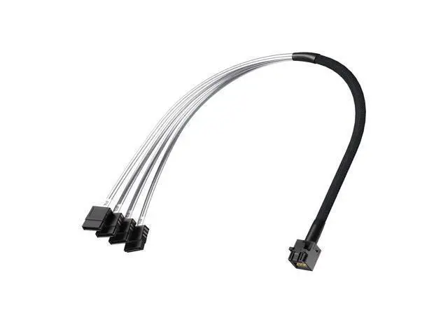 Alt view image 5 of 7 - MiniSAS HD SFF-8643 Breakout to 4xSATA Cable, for Server JBOD/Storage Tray & SAS RAID Controller Compatibility, 0.5m(1.6ft)