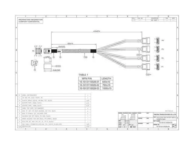 Alt view image 5 of 5 - MiniSAS HD SFF-8643 Breakout to 4xSATA Cable, for Server JBOD/Storage Tray & SAS RAID Controller Compatibility, 0.75~0.8m(2.46~2.62ft)