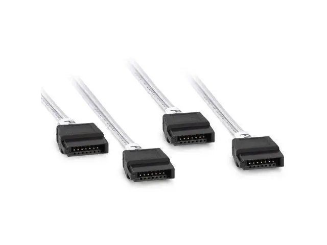 Alt view image 7 of 7 - MiniSAS HD SFF-8643 Breakout to 4xSATA Cable, for Server JBOD/Storage Tray & SAS RAID Controller Compatibility, 0.5m(1.6ft)