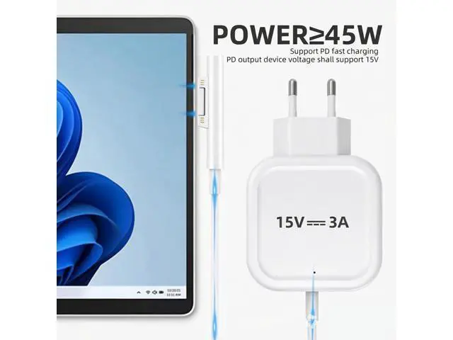 Alt view image 2 of 5 - USB-C to Surface Pro Fast Charging Adapter White Type-c Cable