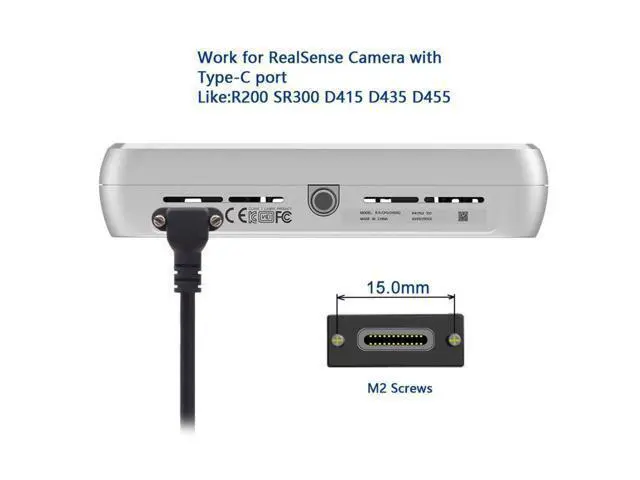 Alt view image 3 of 7 - USB 3.0 to USB C 90 Degree Angled Data Cable with Panel Mount Screw for Industrial Camera 6.56FT/2.0M