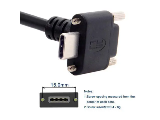 Alt view image 6 of 7 - USB 3.0 to USB C 90 Degree Angled Data Cable with Panel Mount Screw for Industrial Camera 6.56FT/2.0M