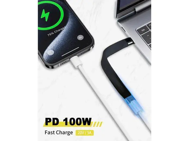 Alt view image 2 of 7 - Short USB C to USB C Extension Cable 5Inch, 240W PD Fast Charging Thunderbolt 4 Extension Cable, 40Gbps Short Type C Extender Cable with 8K Video for Thunderbolt 4, iPhone 15 and More