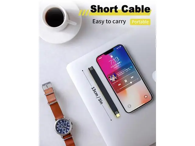 Alt view image 7 of 7 - Short USB C to USB C Extension Cable 5Inch, 240W PD Fast Charging Thunderbolt 4 Extension Cable, 40Gbps Short Type C Extender Cable with 8K Video for Thunderbolt 4, iPhone 15 and More