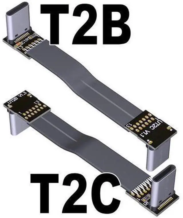 Alt view image 6 of 7 - USB 3.1 Type-C Male to Type-C Male Flat Cable (10cm, T1C-T2B)
