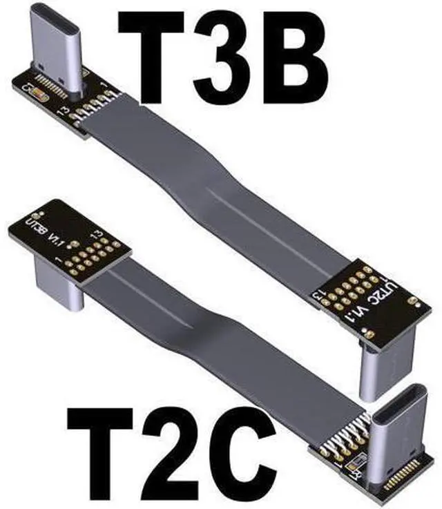 Alt view image 7 of 7 - USB 3.1 Type-C Male to Type-C Male Flat Cable (10cm, T1C-T2B)