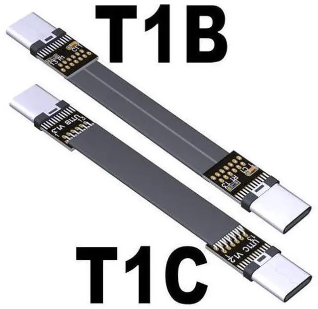 Alt view image 2 of 7 - USB 3.1 Type-C Male to Type-C Male Flat Cable (10cm, T1C-T2B)
