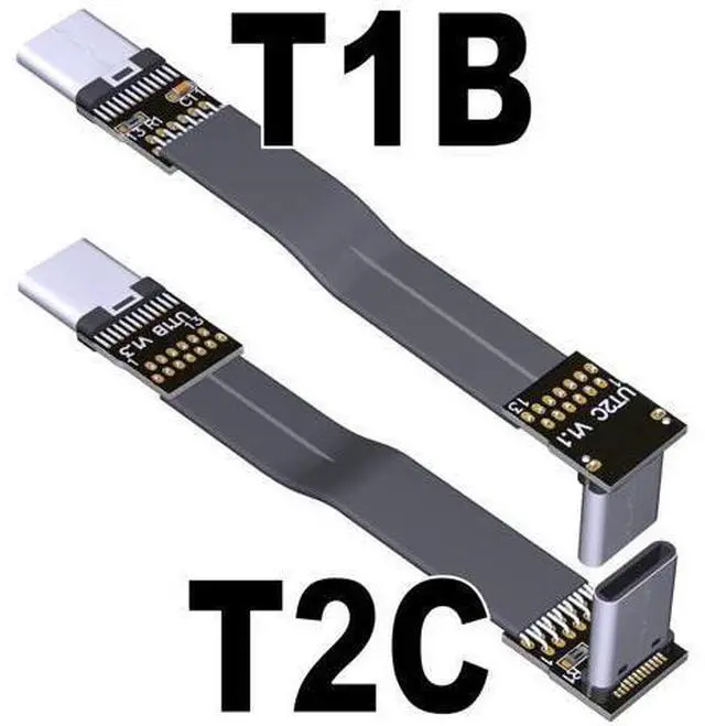 Alt view image 5 of 7 - USB 3.1 Type-C Male to Type-C Male Flat Cable (10cm, T1C-T2B)