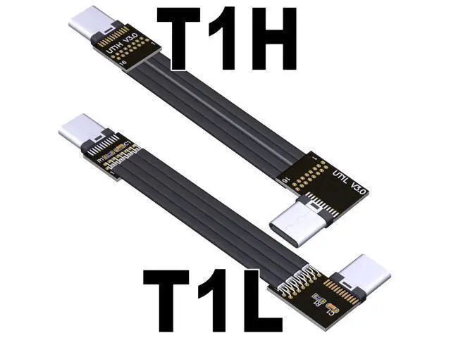 Alt view image 2 of 2 - USB 3.1 Type-C Male to Type-C Male Flat Cable (20cm, T1L-T1H)