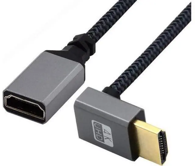 Main image of HDMI 1.4 Type A Male to A Female Extension Cable Down Angled 90 Degree Support HDTV 4K 60hz 3D