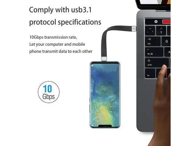 Alt view image 5 of 7 - Short USB to USB Cable 5inch, 100W PD Fast Charging, 10Gbps Data Transfer, USB C to USB C Short Cable, Thunderbolt 3 for iPhone 17, MacBook, Android Auto, External SSD and More Type-C Devices