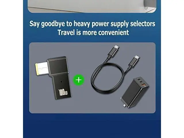 Alt view image 7 of 7 - USB C to DC Tip Adapter, 100W PD Power ThinkPad Laptop Charging Cable