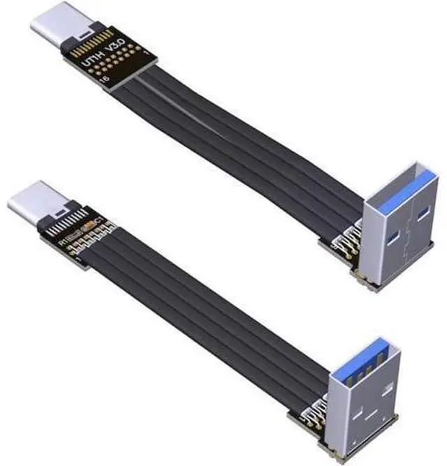 Main image of ADT-Link USB 3.1 Type-A Male to Type-C Male Flat Extension Cable Metal Shield (25cm, S2P-T1H)