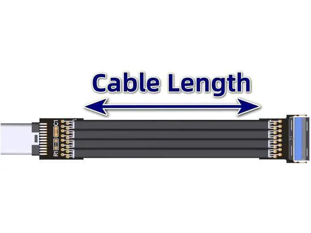 Alt view image 3 of 4 - ADT-Link USB 3.1 Type-A Male to Type-C Male Flat Extension Cable Metal Shield (25cm, S2P-T1H)