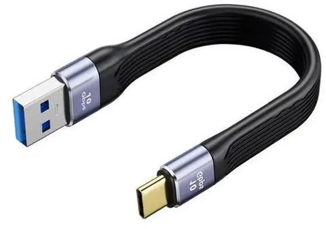 Main image of Short USB to USB C 5inch Cable, 10Gbps Short USB C Male to USB 3.0 Male Flat Cable High Speed Data Transfer for iPhone 15 16 17 Pro Max, SAM-UNG Galaxy S24 S23, Google Pixel, iPad