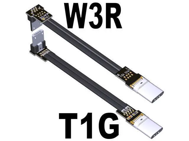Alt view image 2 of 5 - USB 2.0 Type-C Male to Micro-B Male OTG Flat Cable (10cm, T2G-W3R)