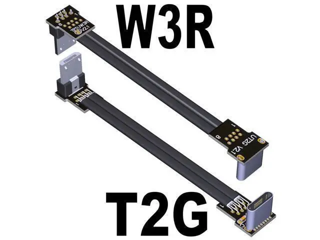 Alt view image 3 of 5 - USB 2.0 Type-C Male to Micro-B Male OTG Flat Cable (10cm, T2G-W3R)