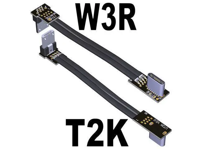 Alt view image 5 of 5 - USB 2.0 Type-C Male to Micro-B Male OTG Flat Cable (10cm, T2G-W3R)