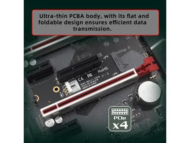 Alt view image 6 of 7 - M-Key 22x80mm Extender to PCI-E X1 X4 X8 X16 Graphics Card Riser Adapter PCI-Express for M2 2260 2280