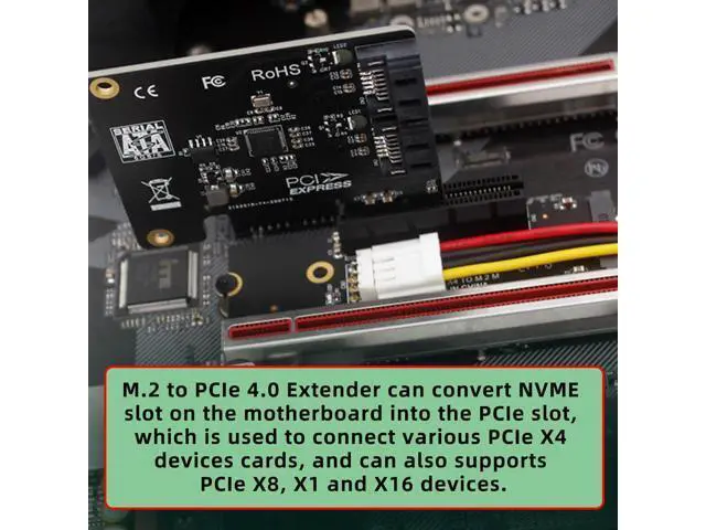 Alt view image 7 of 7 - M-Key 22x80mm Extender to PCI-E X1 X4 X8 X16 Graphics Card Riser Adapter PCI-Express for M2 2260 2280