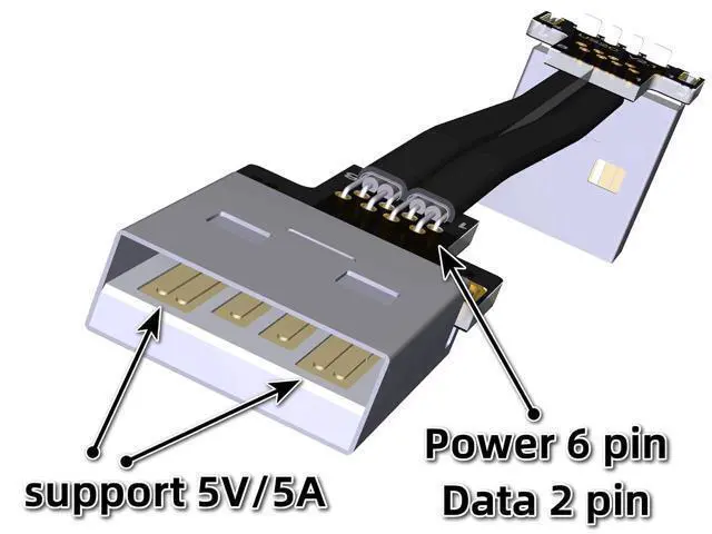 Alt view image 6 of 6 - ADT-Link USB 2.0 Type-A Male to Type-A Male Flat Cable with Metal Shield (10cm, S2C-S2C)
