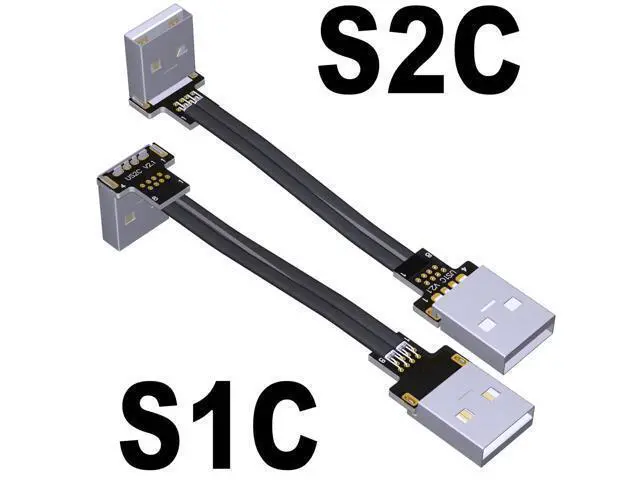 Alt view image 2 of 6 - ADT-Link USB 2.0 Type-A Male to Type-A Male Flat Cable with Metal Shield (10cm, S1C-S2C)
