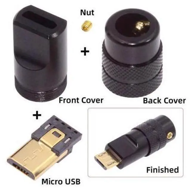 Alt view image 5 of 7 - Micro USB DIY Connector Aluminum Alloy Micro USB 2.0 5Pin Male Plug Port Repair Replacement Solder Adapter for OD 4.0-6.0mm Cable