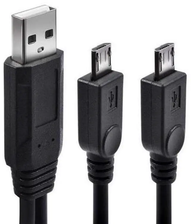 Main image of Power up Two Micro USB Devices simultaneously from a Single USB Port with The Dual Micro USB Splitter Charge Cable