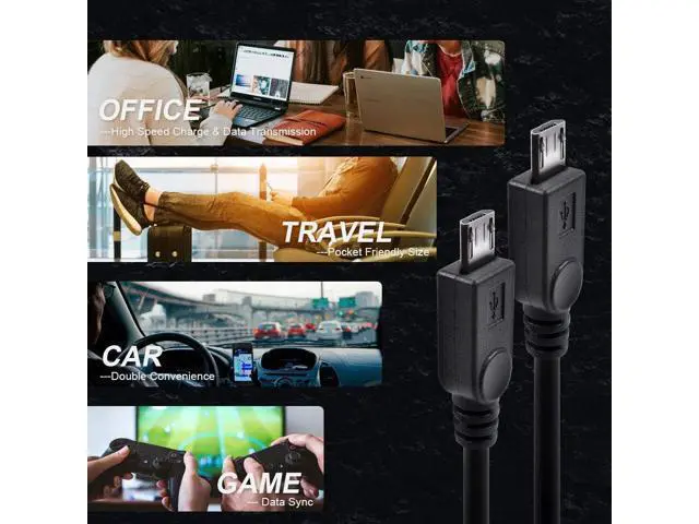 Alt view image 7 of 7 - Power up Two Micro USB Devices simultaneously from a Single USB Port with The Dual Micro USB Splitter Charge Cable
