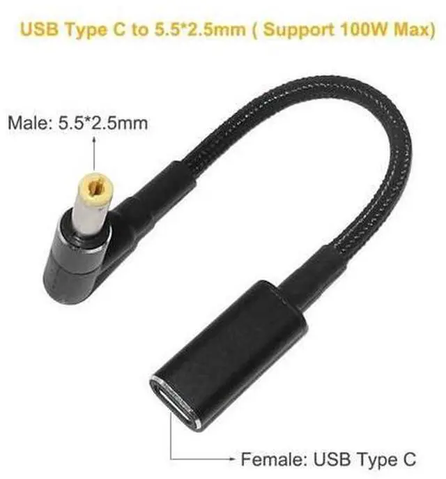 Alt view image 2 of 7 - USB C to 5.5mm Laptop Charging Adapter Cable PD Power Charger Supply Cord