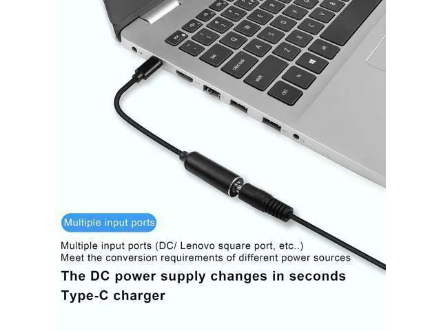 Alt view image 4 of 7 - 7.4mm Laptop Charging Adapter Female DC 7.4 x 5.0mm to Male Type C for H-P 65W USB-C Laptop Charger