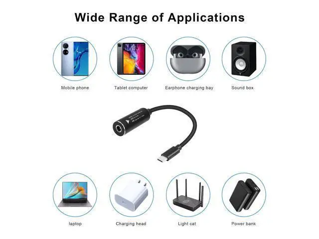 Alt view image 6 of 7 - 7.4mm Laptop Charging Adapter Female DC 7.4 x 5.0mm to Male Type C for H-P 65W USB-C Laptop Charger