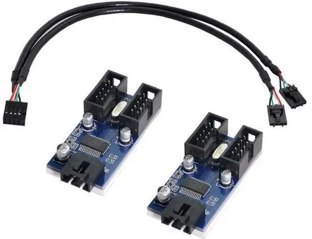 Main image of Motherboard 9pin USB 2.0 Header 1 to 2/4 Female Extension Cable HUB Connector Adapter Port Multilier