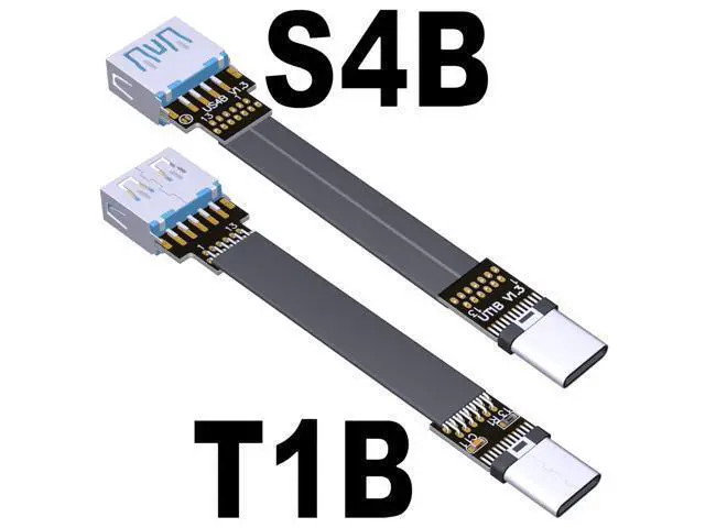 Alt view image 2 of 6 - USB 3.1 Type-C Male to Type-A Female Flat Cable (10cm, T1B-S4B)