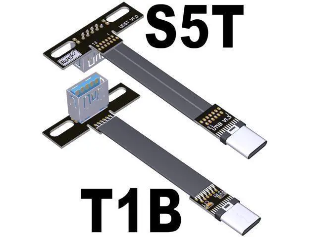 Alt view image 3 of 6 - USB 3.1 Type-C Male to Type-A Female Flat Cable (10cm, T1B-S4B)