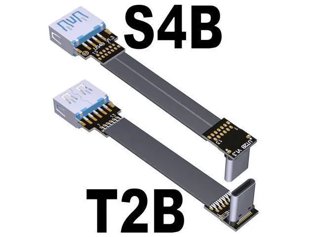Alt view image 4 of 6 - USB 3.1 Type-C Male to Type-A Female Flat Cable (10cm, T1B-S4B)